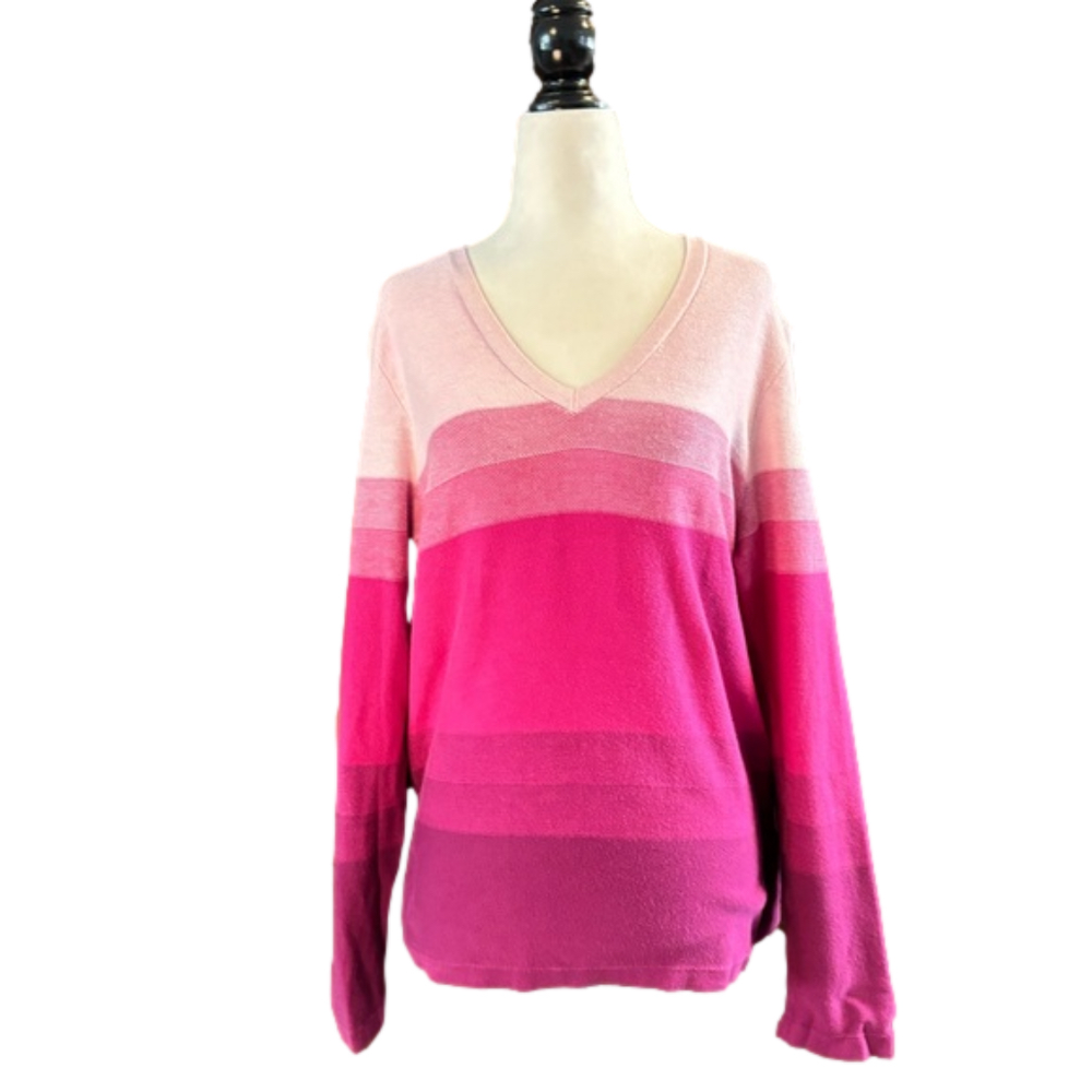 Women's Extra Large XL Pink Tommy Hilfiger V-Neck Sweater
